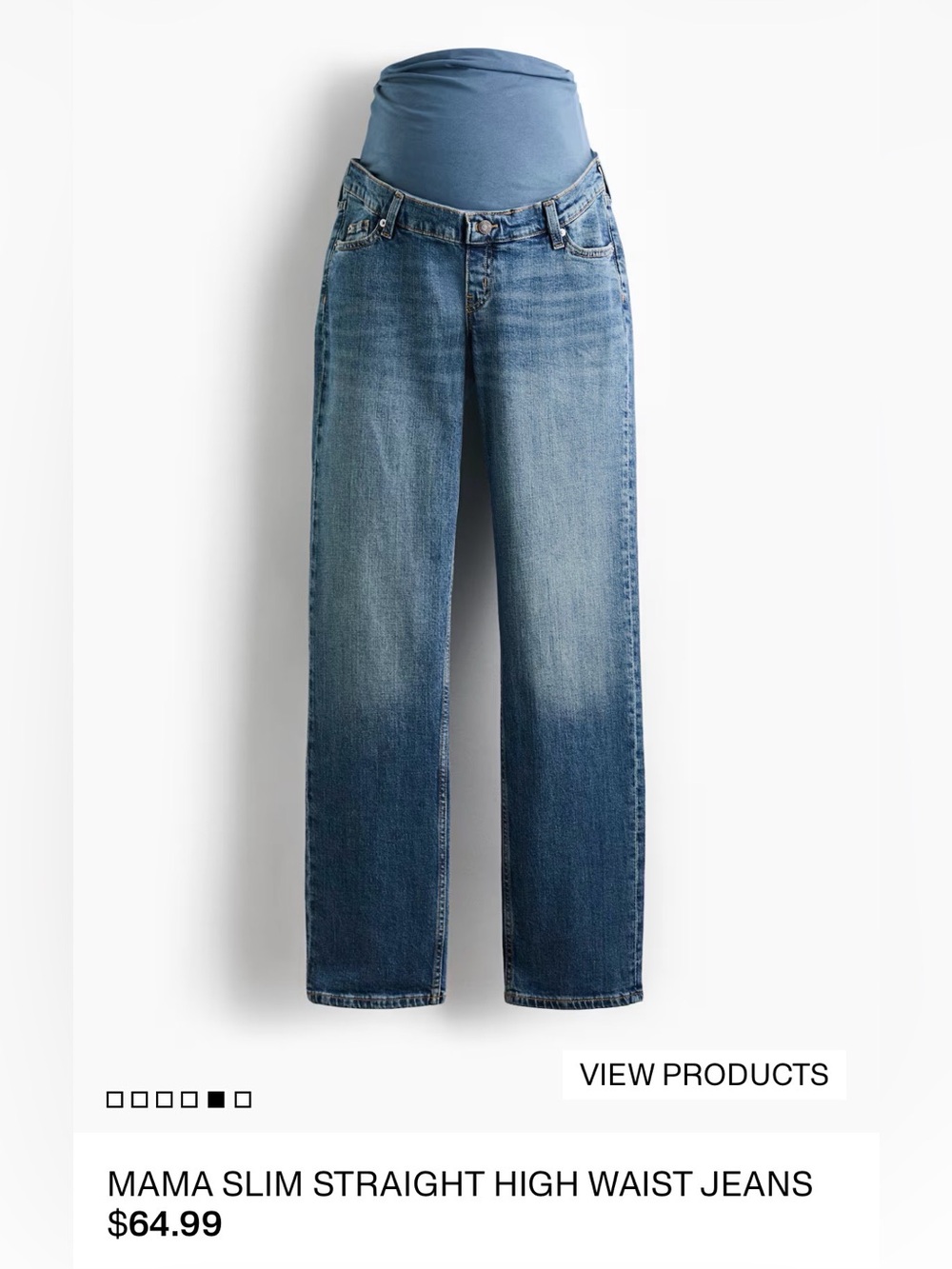 H&M MAMA Straight-Leg Maternity Jeans in Blue